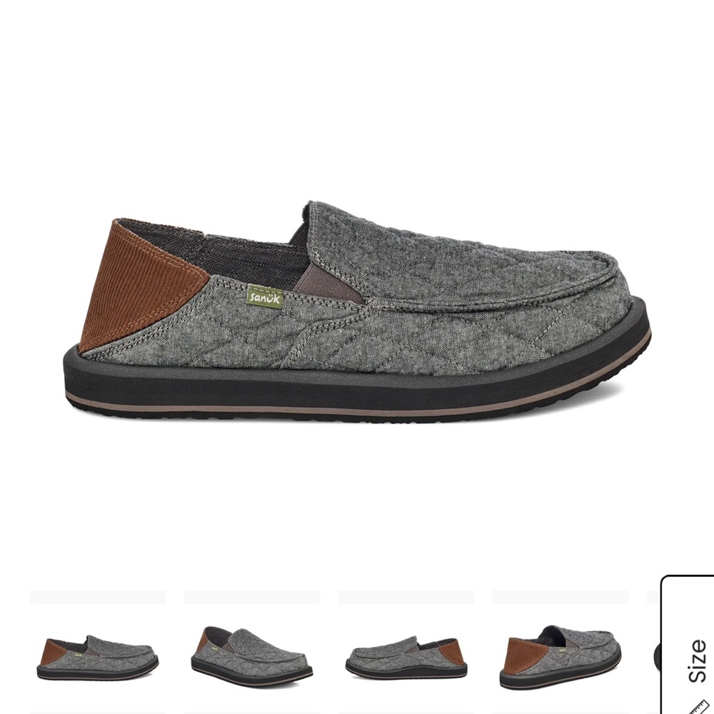 Sanuk Donnie Gray/Brown Loafers new without tags smoke free home